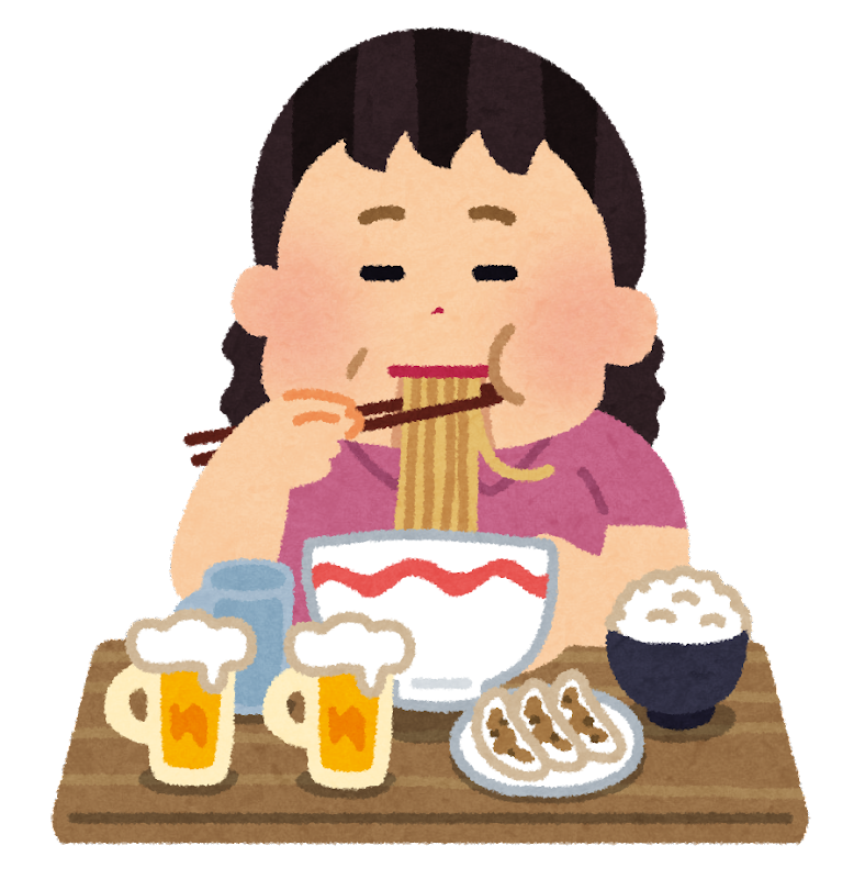 食事をほおばる女性の画像